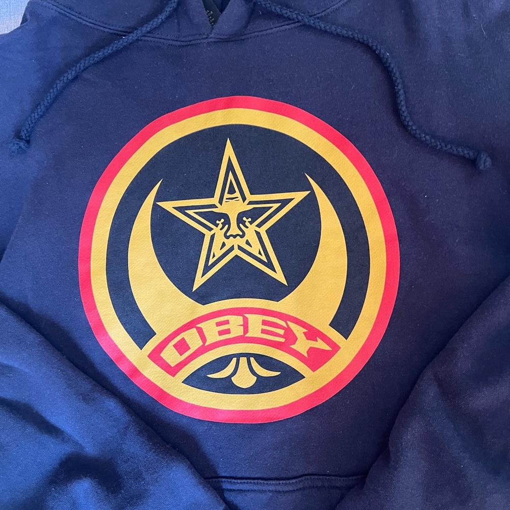 EUC Obey Men’s Graphic Hoodie in Black - Picture 4 of 6